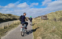 cyclist on the dunes